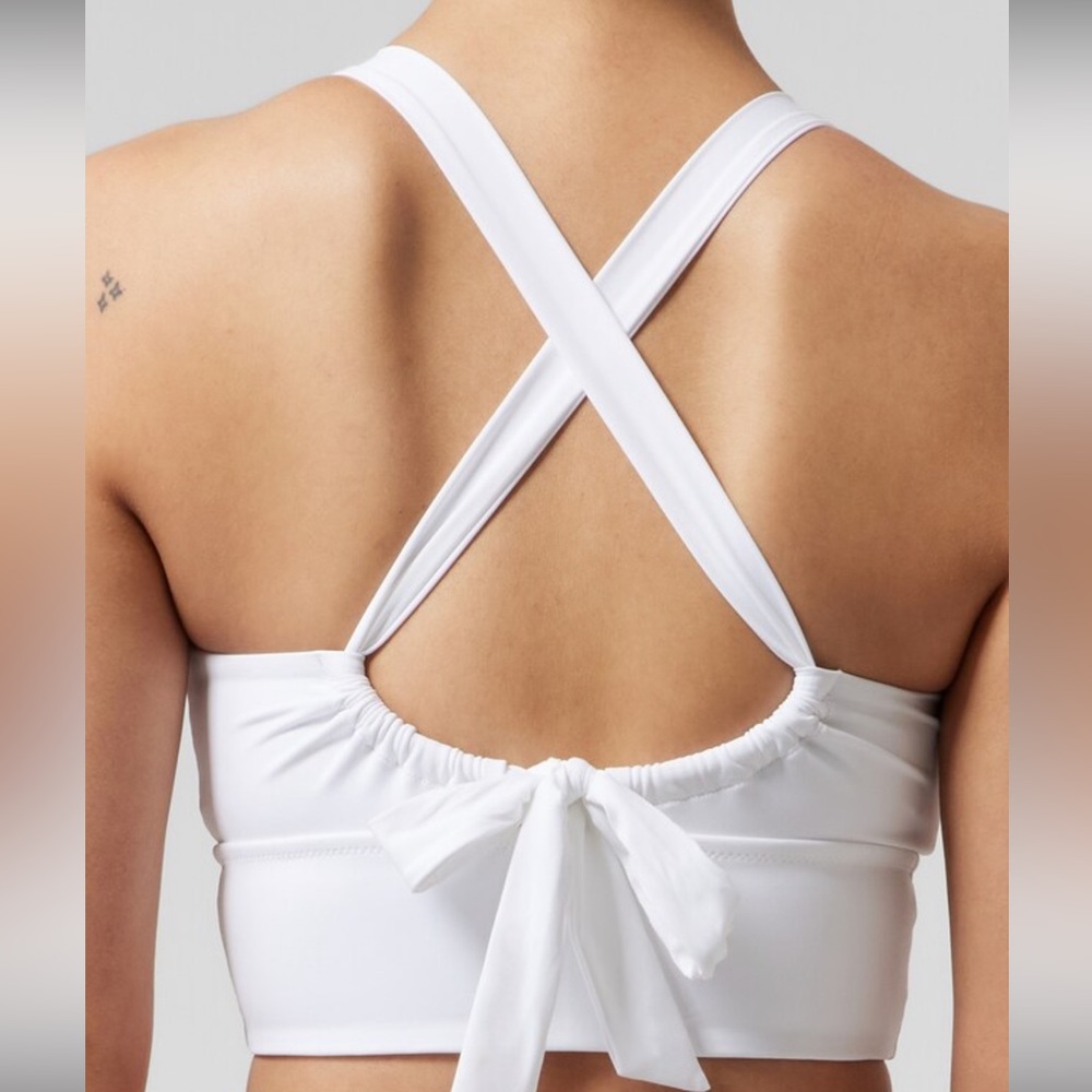 Athleta Women's White plunge bikini top size medium D-DD - Picture 4 of 8